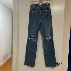 PISTOLA Straight Medium Wash Destroyed Jeans